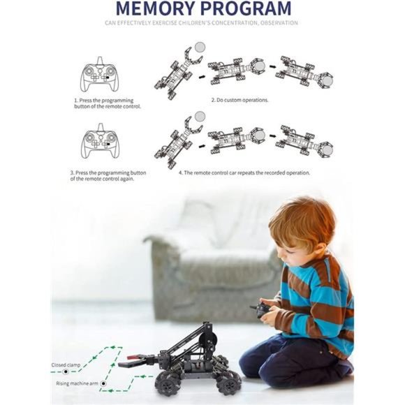 Smart Robot Arm Kit,2-in 1 Science Kits with 4-DOF Robotic Car for Kids Ages 8+ - Picture 4 of 6
